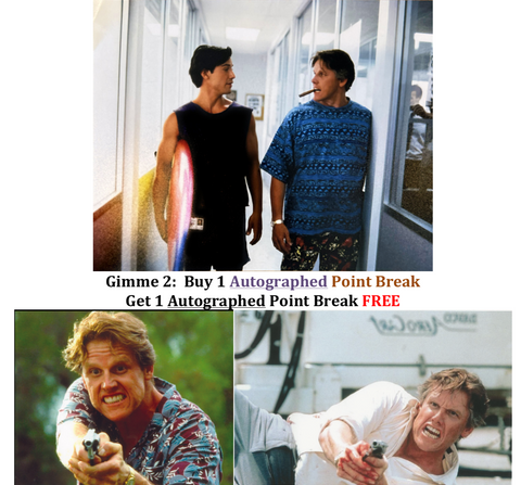 Sept. GIMME 2! GIMME 2 Autographed Point Break Photo's